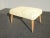 White Vintage Mid Century Modern Cream White Ottoman W Peg Legs For Sale - Image 8 of 12