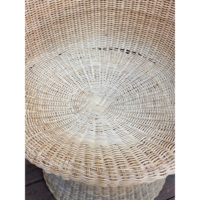 Tan Woven Wicker Tulip Chairs in the Manner of Eero Aarnio, Hong Kong For Sale - Image 8 of 16