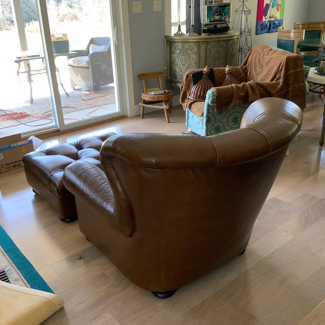 Henredon Ralph Lauren Writer’s Chair and Ottoman For Sale In Charlotte - Image 6 of 12