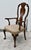 Queen Anne Vintage Walnut Queen Anne Style Desk Chair W/Brass Studs For Sale - Image 3 of 12