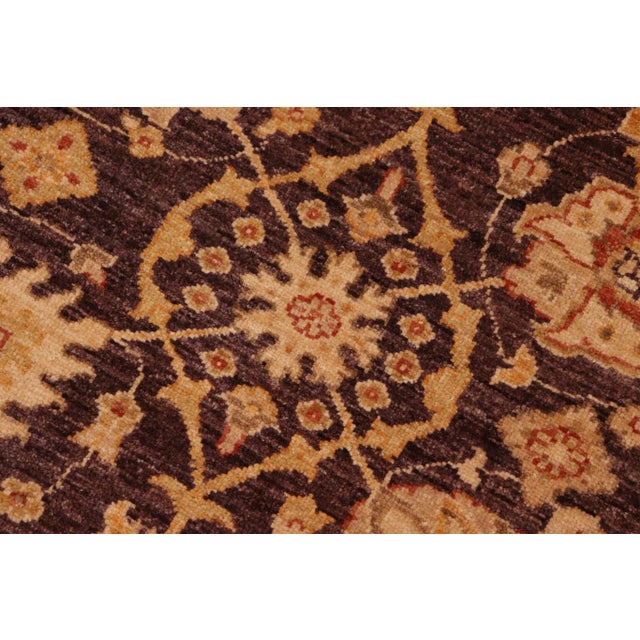 Classic Ziegler Aubergine Beige Hand-Knotted Wool Rug - 7'11'' X 9'3'' For Sale In New York - Image 6 of 8