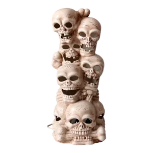 Vintage Lighted Ceramic Skull Stack