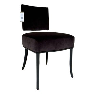 Caracole Modern Dark Gray Faux Seal Skin Reserved Seating Dining Chair/Desk Chair For Sale