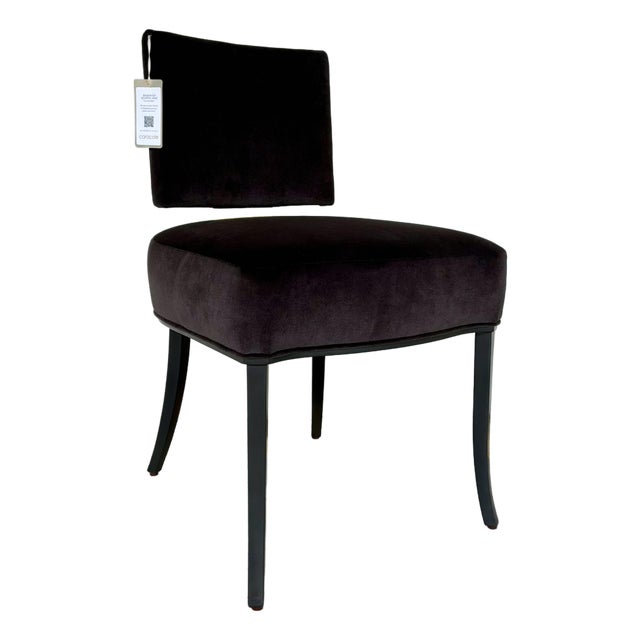 Caracole Modern Dark Gray Faux Seal Skin Reserved Seating Dining Chair/Desk Chair For Sale