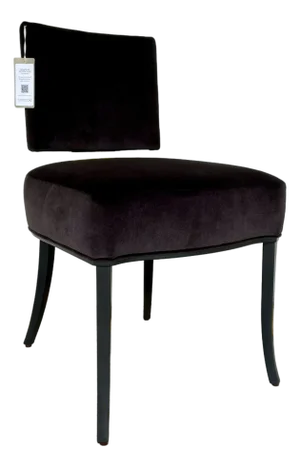 Caracole Modern Dark Gray Faux Seal Skin Reserved Seating Dining Chair/Desk Chair