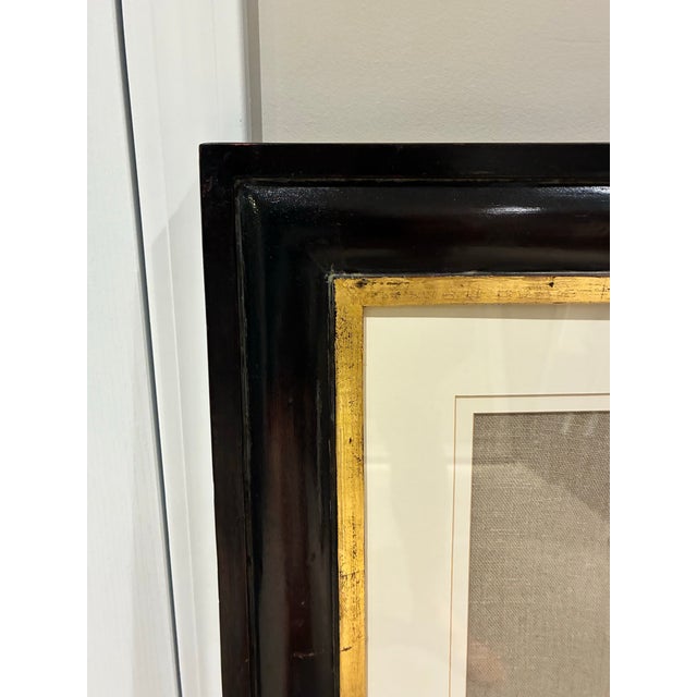 Early 21st Century Trowbridge Framed Metallic Gold & Silver Embroidery on Linen, 2006 For Sale - Image 5 of 7