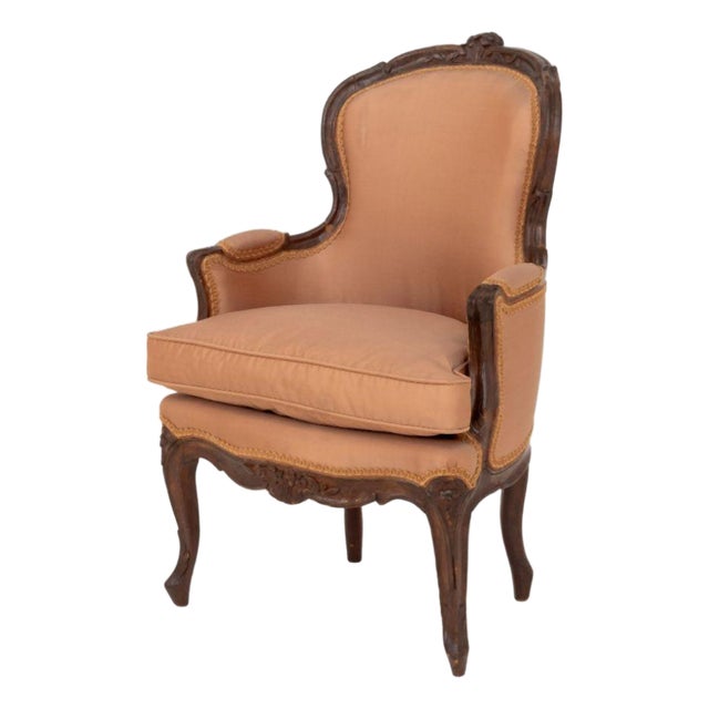 Louis XV Silk Upholstered Child's Bergere For Sale