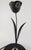 Mid Century Brass Desk Lamp in Black Finish - Center Tulip Flower Motif For Sale In New York - Image 6 of 12