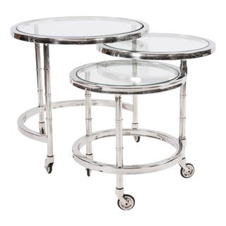 Telescoping Stainless Steel Bar Cart For Sale