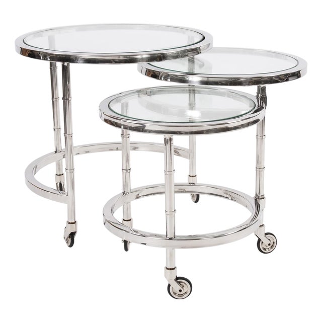 Telescoping Stainless Steel Bar Cart For Sale