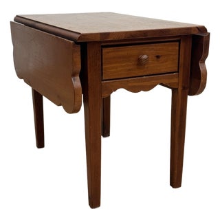 Vintage Broyhill Pine Drop Leaf Side Table For Sale