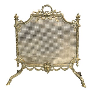 Victorian Gilt Brass Fire Guard, 1880 For Sale