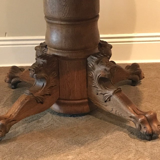 Antique Claw Foot Lions Head Tiger Oak Pedestal Table Chairish