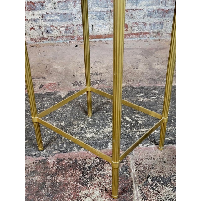 Stone French Directoire Brass Side Table With Black Granite Top For Sale - Image 7 of 7