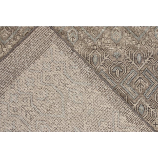 2010s Hand-Knotted Distressed Style Rug, Gray, Blue Geometric Pattern by Rug & Kilim For Sale - Image 5 of 6