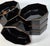 Black Modern Gold Rimmed Black Glass Bowls- Set of Eight For Sale - Image 8 of 12