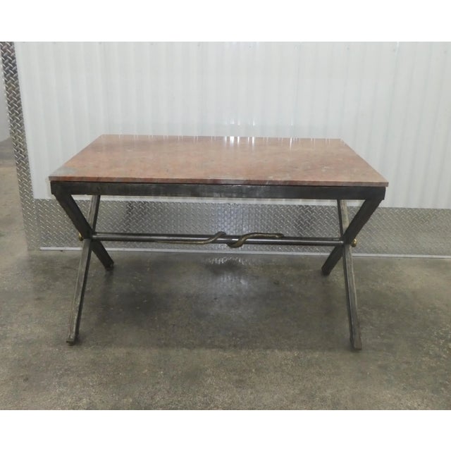 Neoclassical Marble Top Iron Table With Brass Snake For Sale - Image 13 of 13