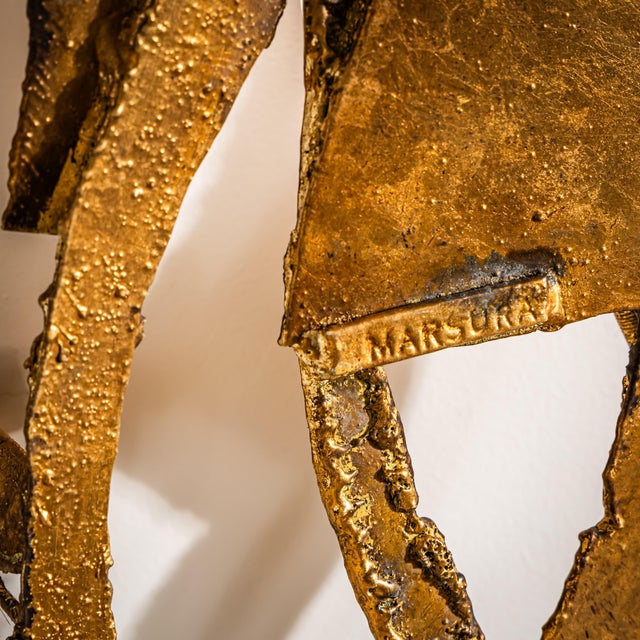 Gold Late 20th Century Wall Lights by Salvino Marsura - Pair For Sale - Image 8 of 9