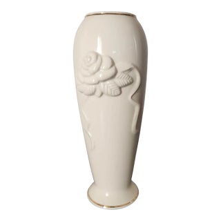1970s Ivory Porcelain Bud Vase Rose Blossom by Lenox For Sale