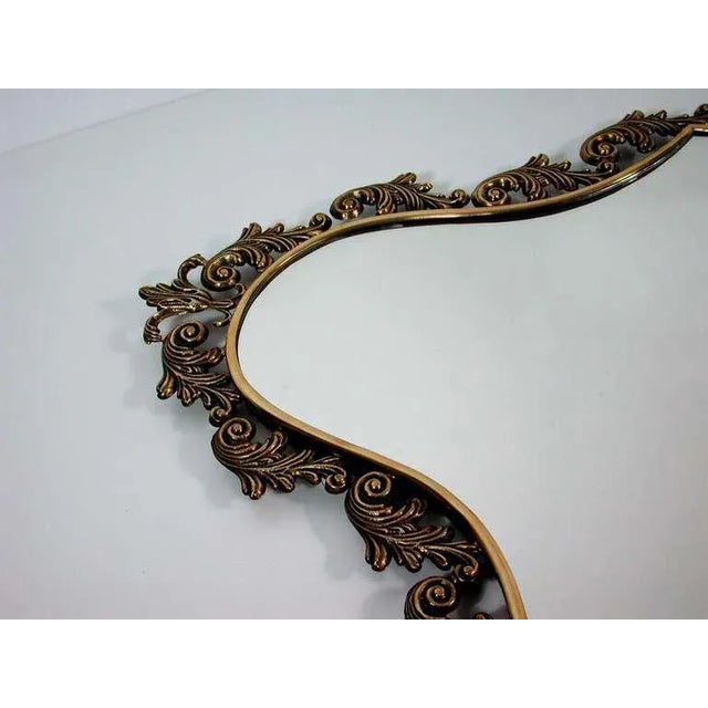 Mid-Century Italian Neoclassical Bronze Wall Mirror, 1950s For Sale - Image 6 of 10