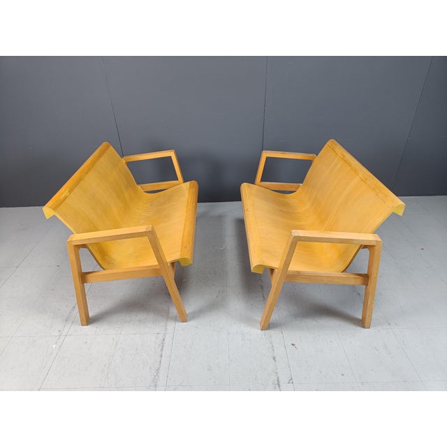 Mid-Century Plywood Benches in the style of Alvar Aalto, 1960s, Set of 2 For Sale - Image 6 of 12