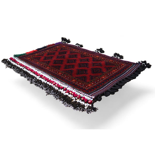 Vintage Afghan Nomad Rug Seat Cushion Cover, 1970s For Sale - Image 4 of 18