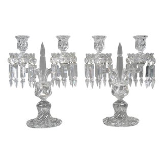 Early 20th Century Napoleon III Candelabras from Baccarat, Set of 2 For Sale