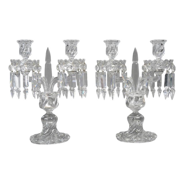Early 20th Century Napoleon III Candelabras from Baccarat, Set of 2 For Sale