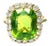 late 20th Century 18k Yellow Gold Large Peridot and Diamond Ring, , Size 6 For Sale