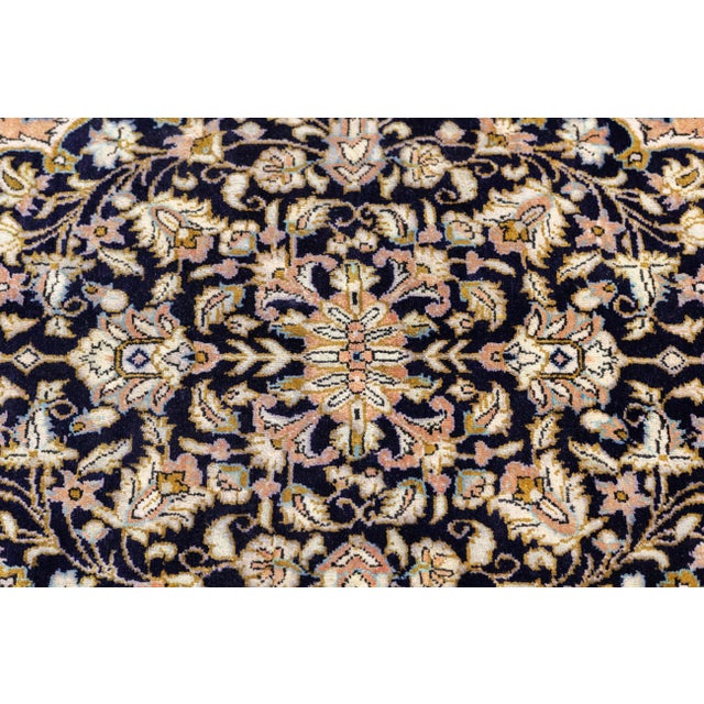 1980s Hand-Knotted Persian Silk Qum Rug 3'6" X 6' For Sale - Image 11 of 12