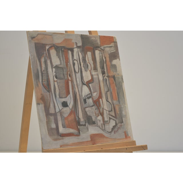 1970s Abstract Faces, Labeled Flassak '75, Oil on Canvas For Sale - Image 5 of 6