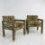 Textile Leopard Parsons Chairs with Brass Sabots, Custom - a Pair For Sale - Image 7 of 12