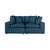 Boho Chic Cali Navy Performance Fabric Modular Loveseat For Sale - Image 3 of 7