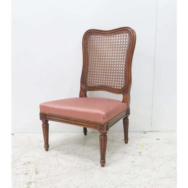 Louis XVI Style Caned Slipper Chair For Sale - Image 5 of 5