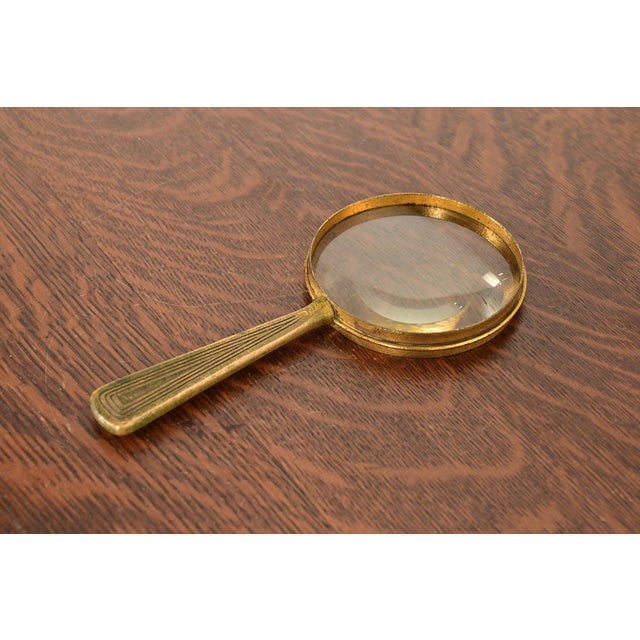 Tiffany Studios New York Graduate Pattern Bronze Doré Magnifying Glass For Sale - Image 13 of 13