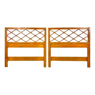 Mid Century Henredon Twin Size Lattice Headboards For Sale