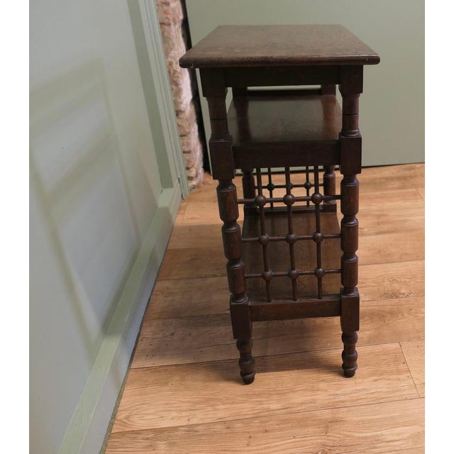 Antique Arts and Crafts Oak Side Table by Leonard Wyburd, 1890 For Sale - Image 4 of 8