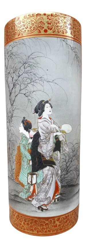 Meiji Kutani Porcelain Vase, Japan, 1890s