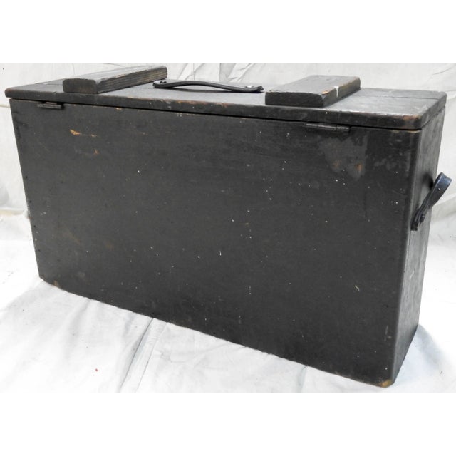 Primitive Wooden Tool Box With Leather Details For Sale In Nashville - Image 6 of 11