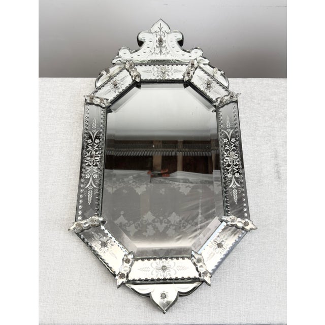 Vintage Octagonal Beveled Venetian Mirror, Circa 1940’s For Sale - Image 11 of 11