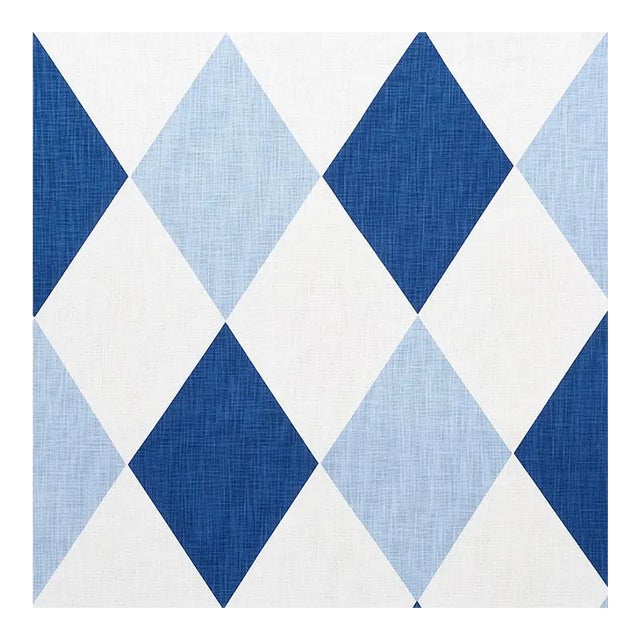 Sample - Schumacher Maximus Fabric in Blues For Sale