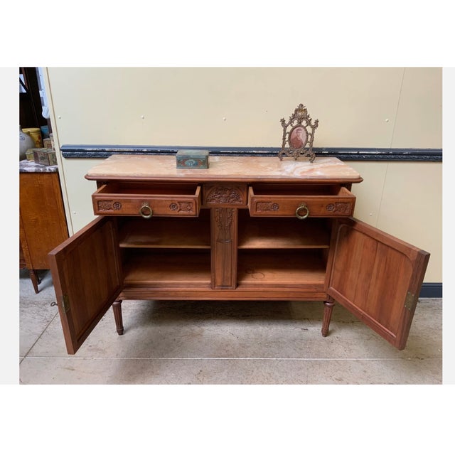 Antique Art Nouveau Walnut Sideboard, 1910 For Sale - Image 9 of 13