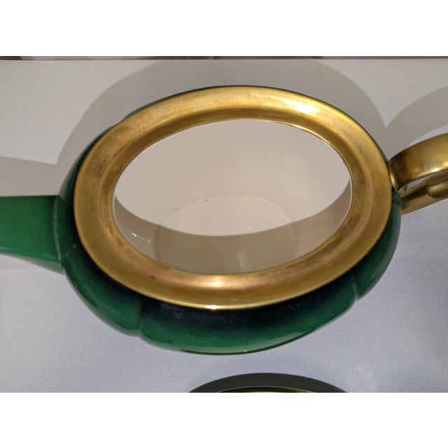 Vintage Carlton Ware "Vert Royale" English Tea & Coffee Service for Six – Emerald Green & Gilt, 15 Pieces For Sale In New York - Image 6 of 10
