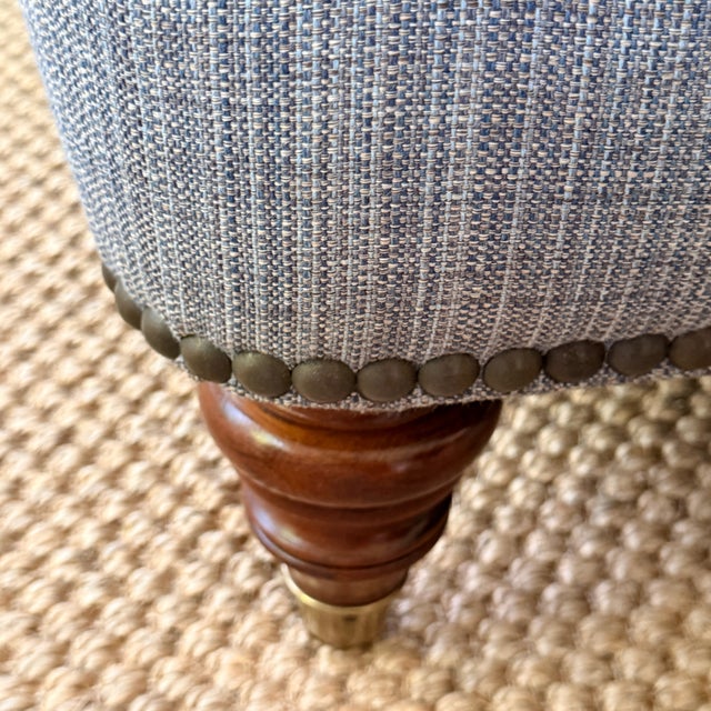 Lillian August Blue Sofa For Sale - Image 9 of 11