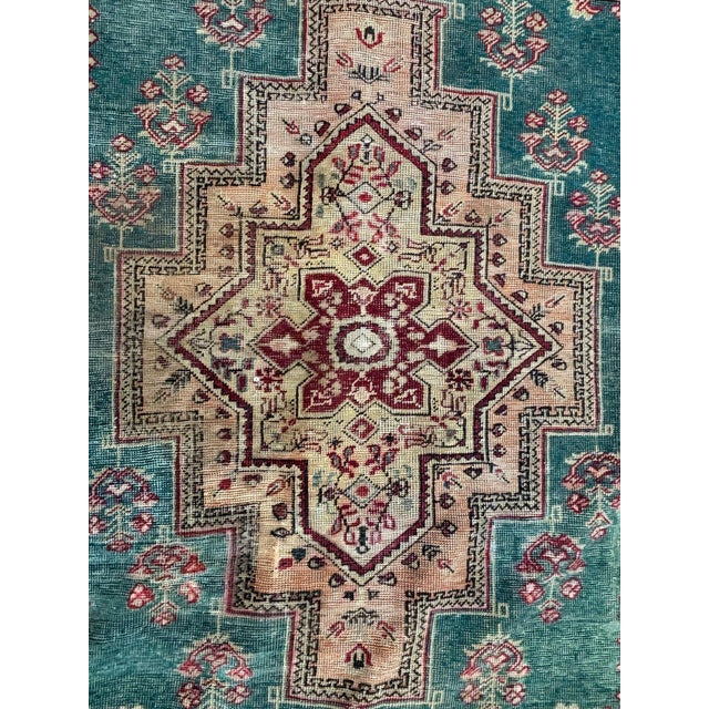 Wool pile genuine hand made antique Turkish rug -