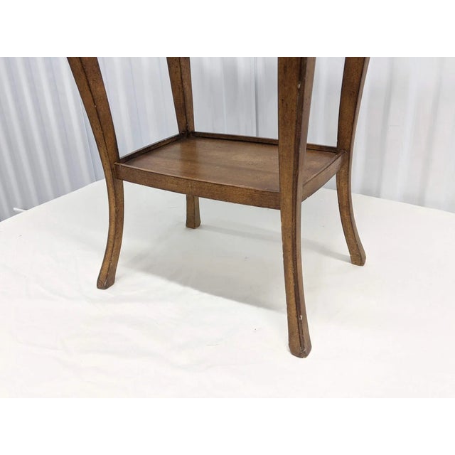 Brown Late 20th Century Vintage Tall Louis XV Style Maple Two Tier Side Table For Sale - Image 8 of 9