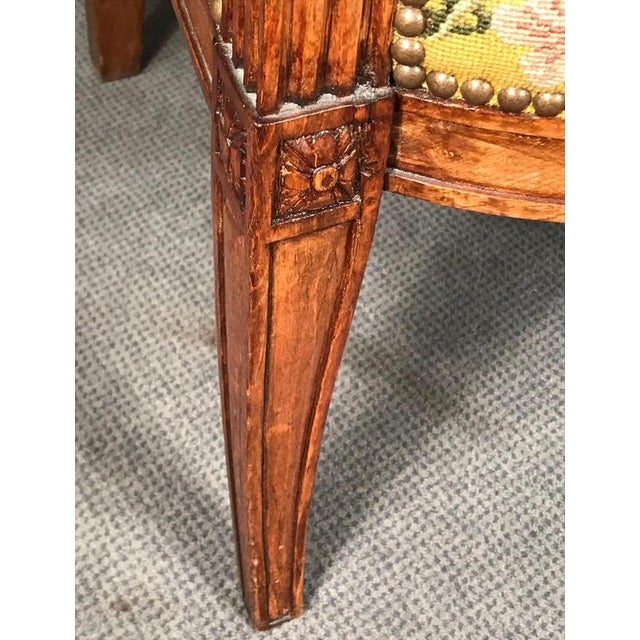 Wood Antique French Armchairs in Directoire Style, 1800s, Set of 3 For Sale - Image 7 of 8