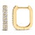 Contemporary 10K Yellow Gold 1/4 Cttw Lab Grown Diamond Double Row Huggie Hoop Earrings For Sale - Image 3 of 5