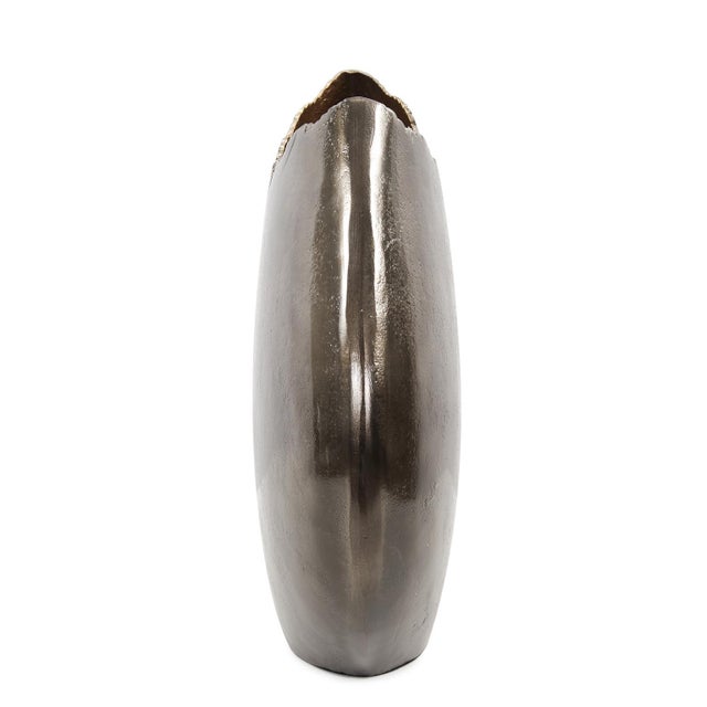 Modern Baniff Jagged Edged Disc Vase- Large For Sale - Image 3 of 10