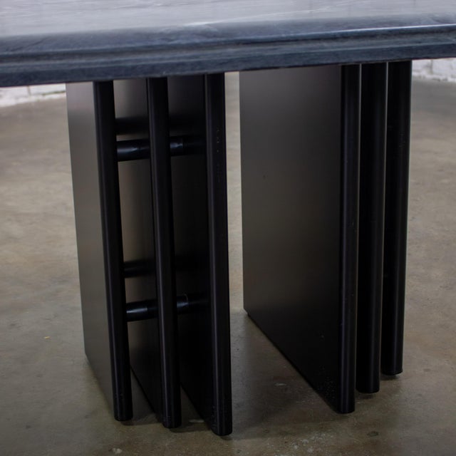 Late 20th Century Scandinavian Post Modern End or Side Table Marble Square Top by Bendixen Designs Made in Denmark For Sale - Image 13 of 18